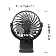 Portable USB Desk Fan Rechargeable High-Speed Airflow Modern Plastic Compact