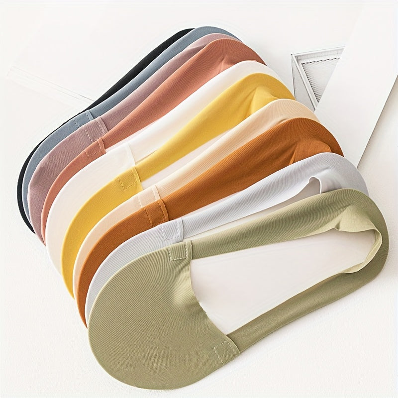 Women's Invisible Boat Socks 5 or 10 Pairs Non-Slip Shallow Mouth Summer