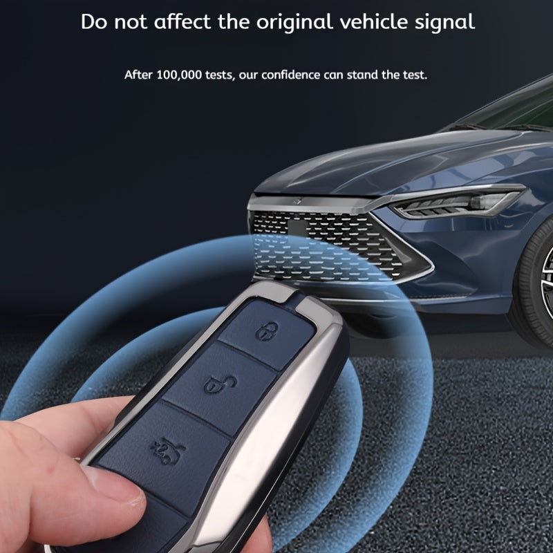 Universal Faux Leather Car Key Cover Protective Case with Anti-Drop Feature