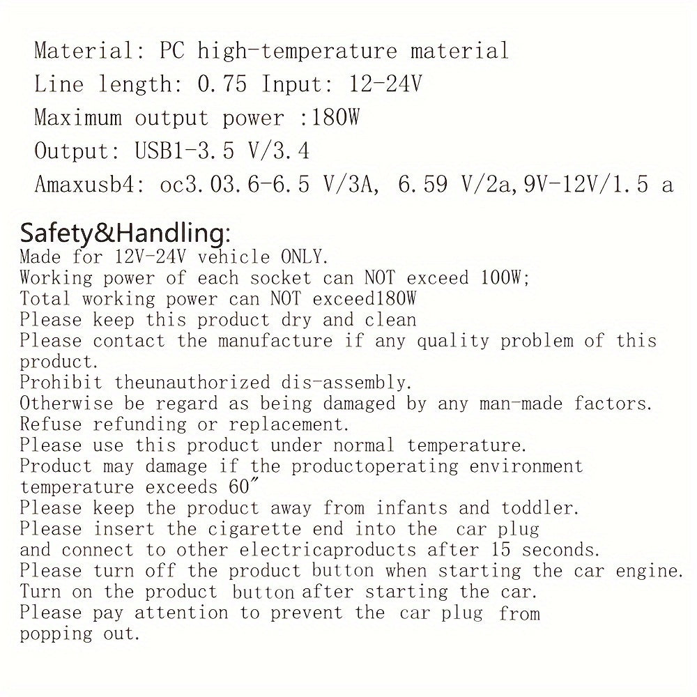 Cargador de coche de alta potencia con puertos USB y pantalla de voltaje