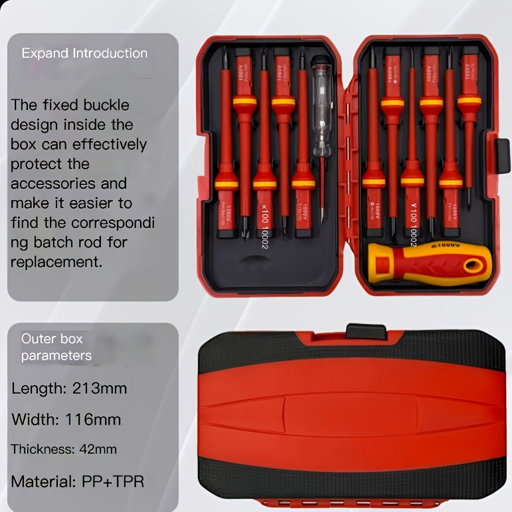 13-Piece Magnetic Screwdriver Set with Interchangeable Bits Durable Steel
