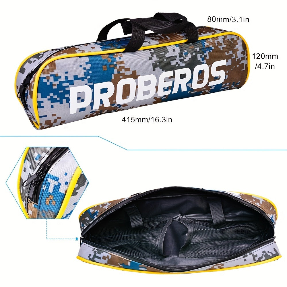 Complete Fishing Kit with Spinning Rod and Reel, Lures, Sinkers, Hooks, Camo Bag