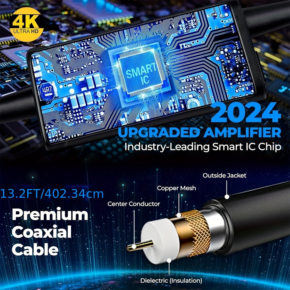 Indoor Digital TV Antenna 1080 Mile Range 4K Full HD Signal Booster USB Powered