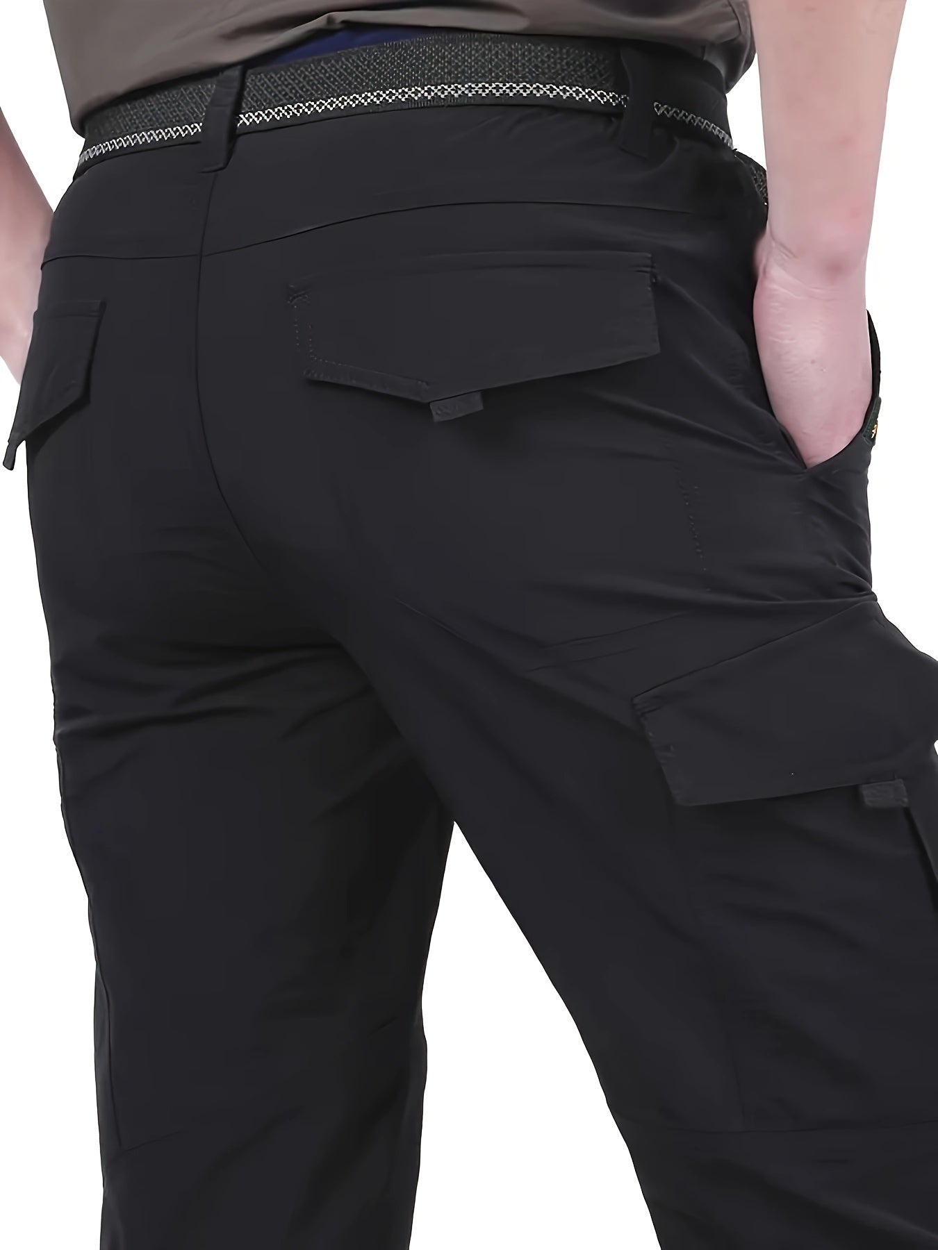 Мужские карго-штаны повседневные для отдыха на природе, из полиамида, однотонные, с застежкой-молнией, стандартный крой