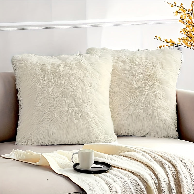 2 Роскошные Пуховые Наволочки - Мягкий Делюкс Плюшевый Флис - Рождественский Декор для Дивана или Спальни - 40.64x40.64 см