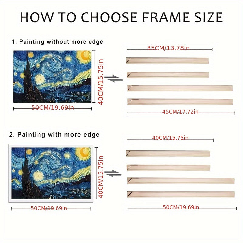 Diamond Painting Kit Vertical Oblong Frame Wall Mount Non-Magnetic for Canvas and Photo Art