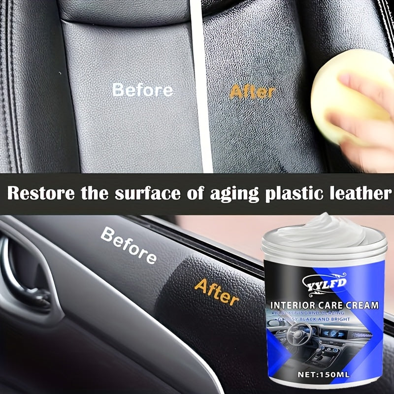 Crema de cuidado interior universal para coche 150ml pasta de PVC brillo negro restaura plástico