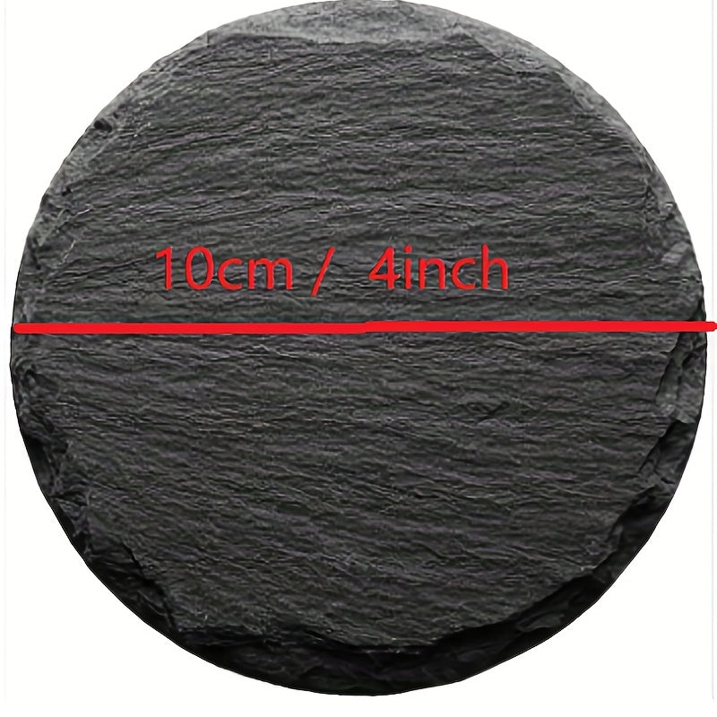 Slate Coaster Set 36 Pieces Square and Round Insulation Mats for Heat Protection