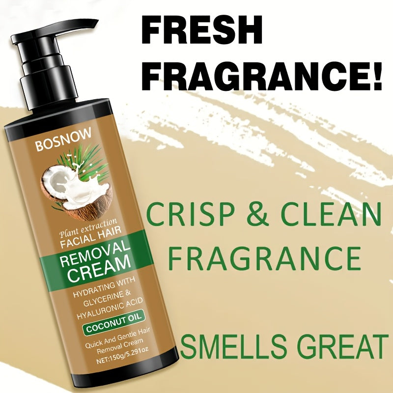 Crema depilatoria unisex de aceite de coco 150g sin dolor, rápida y suave