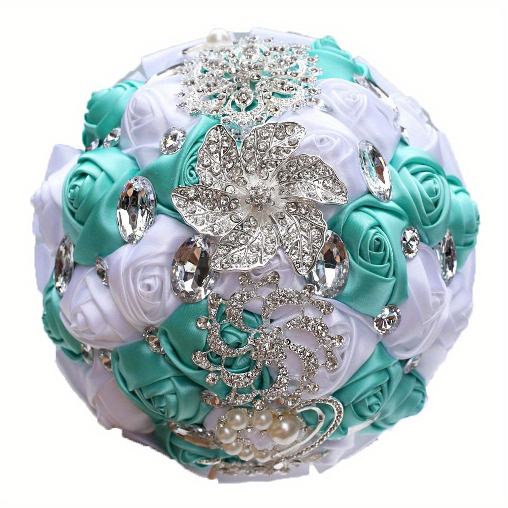 Satin Wedding Bouquet for European and American Brides with Ribbon Finish