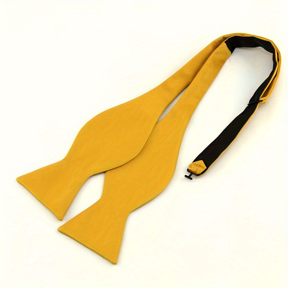 Men's Bow Tie for Weddings and Formal Events Black Satin Adjustable Accessory