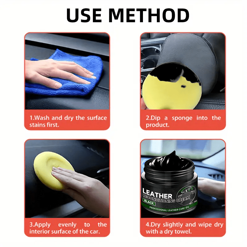 Acondicionador de cuero para asientos de coche y muebles, negro, 1 paquete