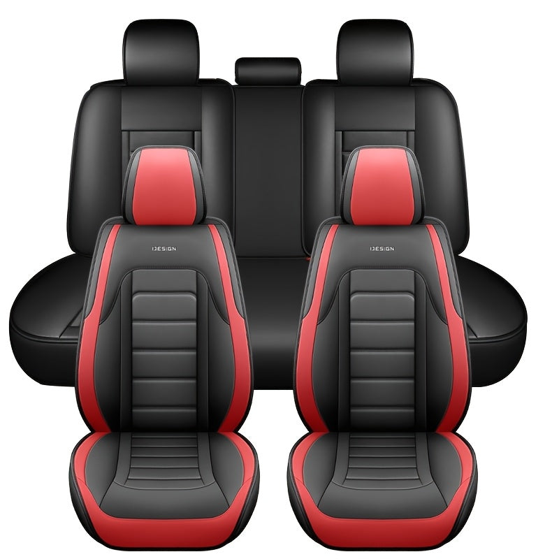 Универсальные накидки на автомобильные сиденья из искусственной кожи для полного покрытия, все сезоны