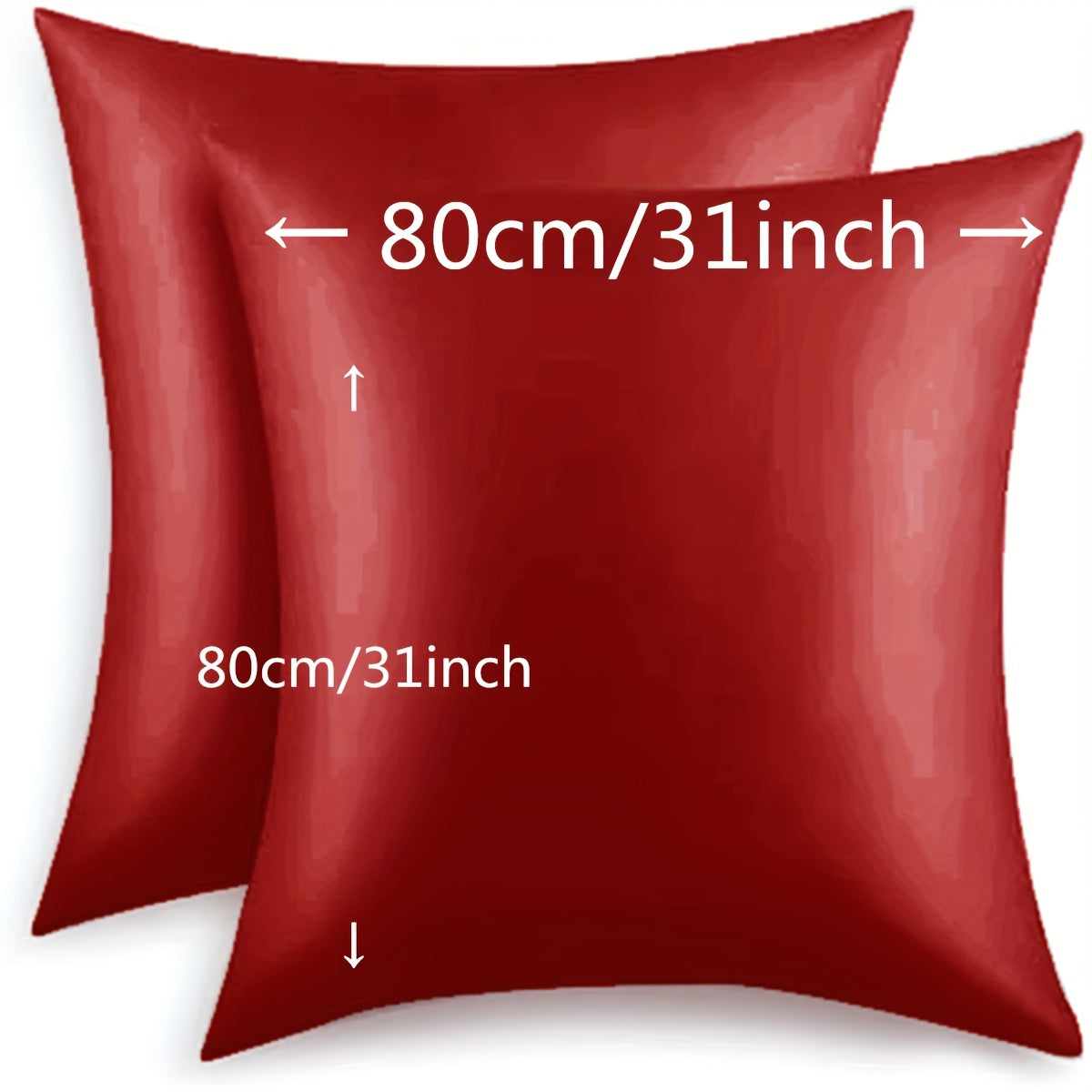 Luxurious Satin Pillowcases Solid Color Zipper Closure Skin-Friendly Hair-Protective