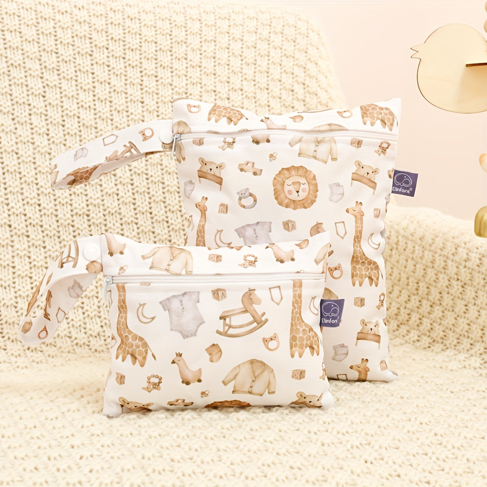 Small Waterproof Bags for Menstrual Storage Set of 2 Animal Print Diaper Bags for Halloween Thanksgiving Christmas