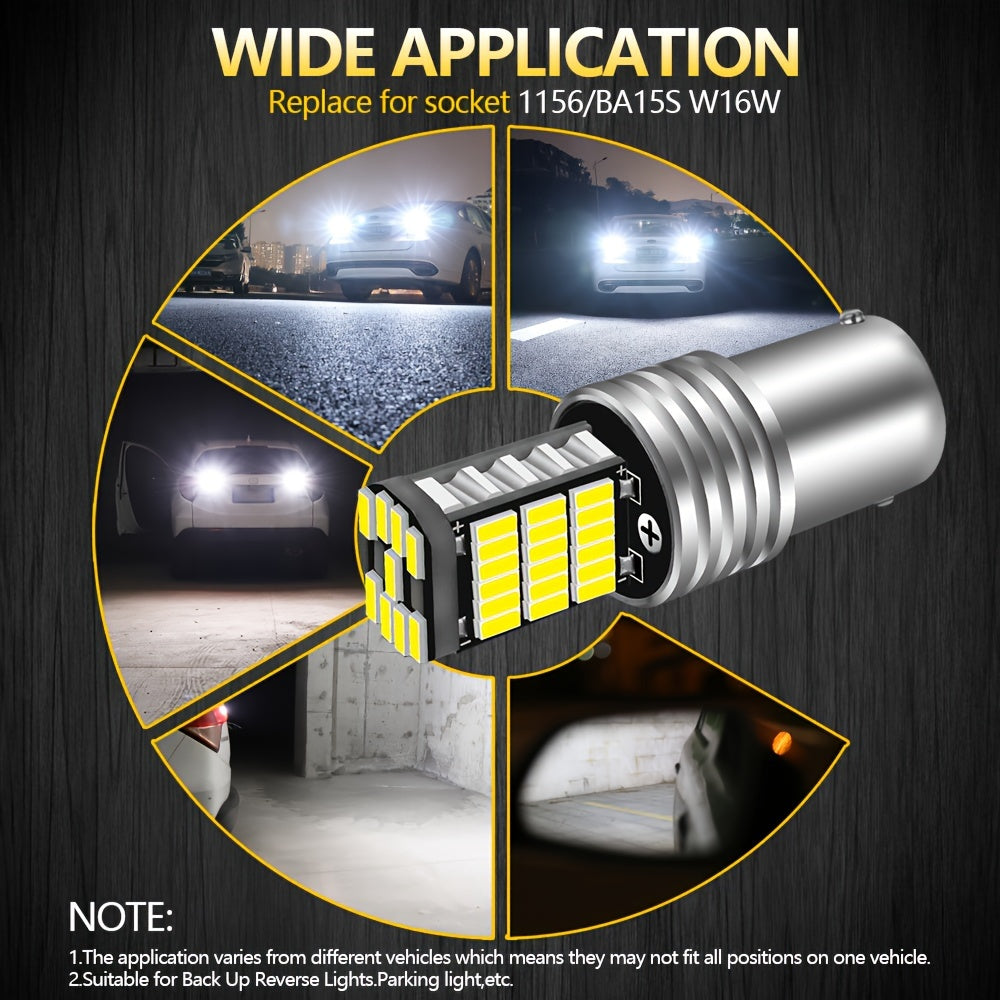 Pack de 2 bombillas LED 1156 para coche, luces de marcha atrás, señales de giro, 1200LM de brillo
