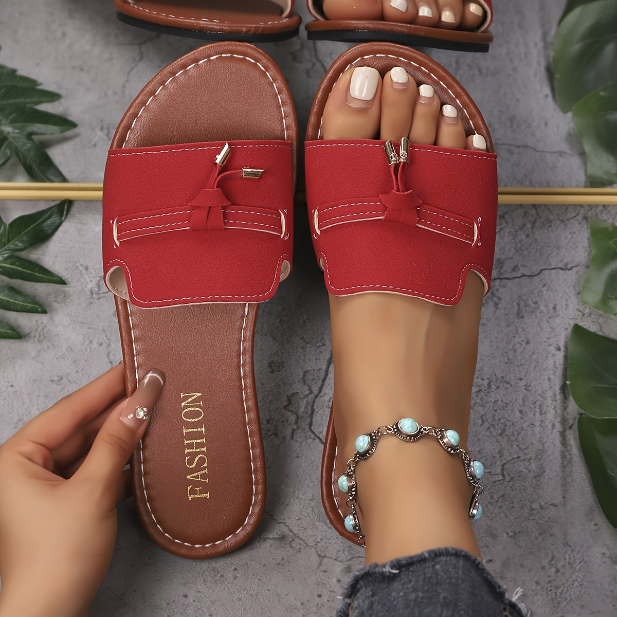 Women's Synthetic Slip-On Sandals Breathable Summer Comfort Wide Feet