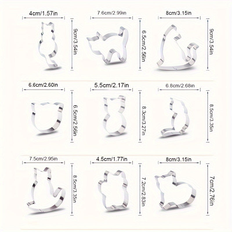 Набор форм для печенья в виде животных из нержавеющей стали, формы для печенья в виде кошки для выпечки и рукоделия