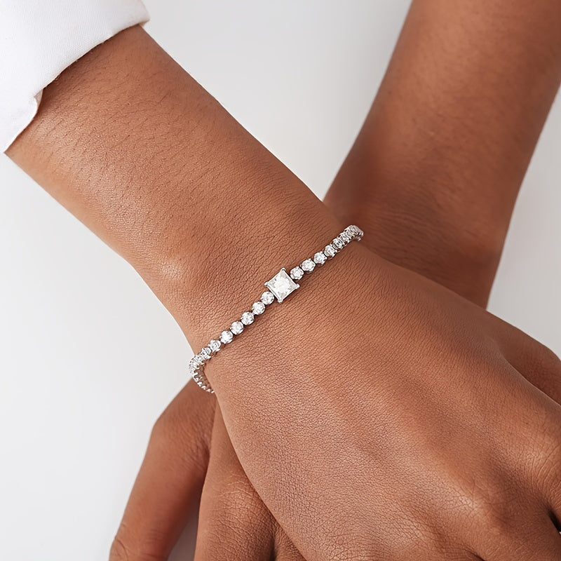 Sterling Silver Moissanite Tennis Bracelet for Weddings and Special Occasions