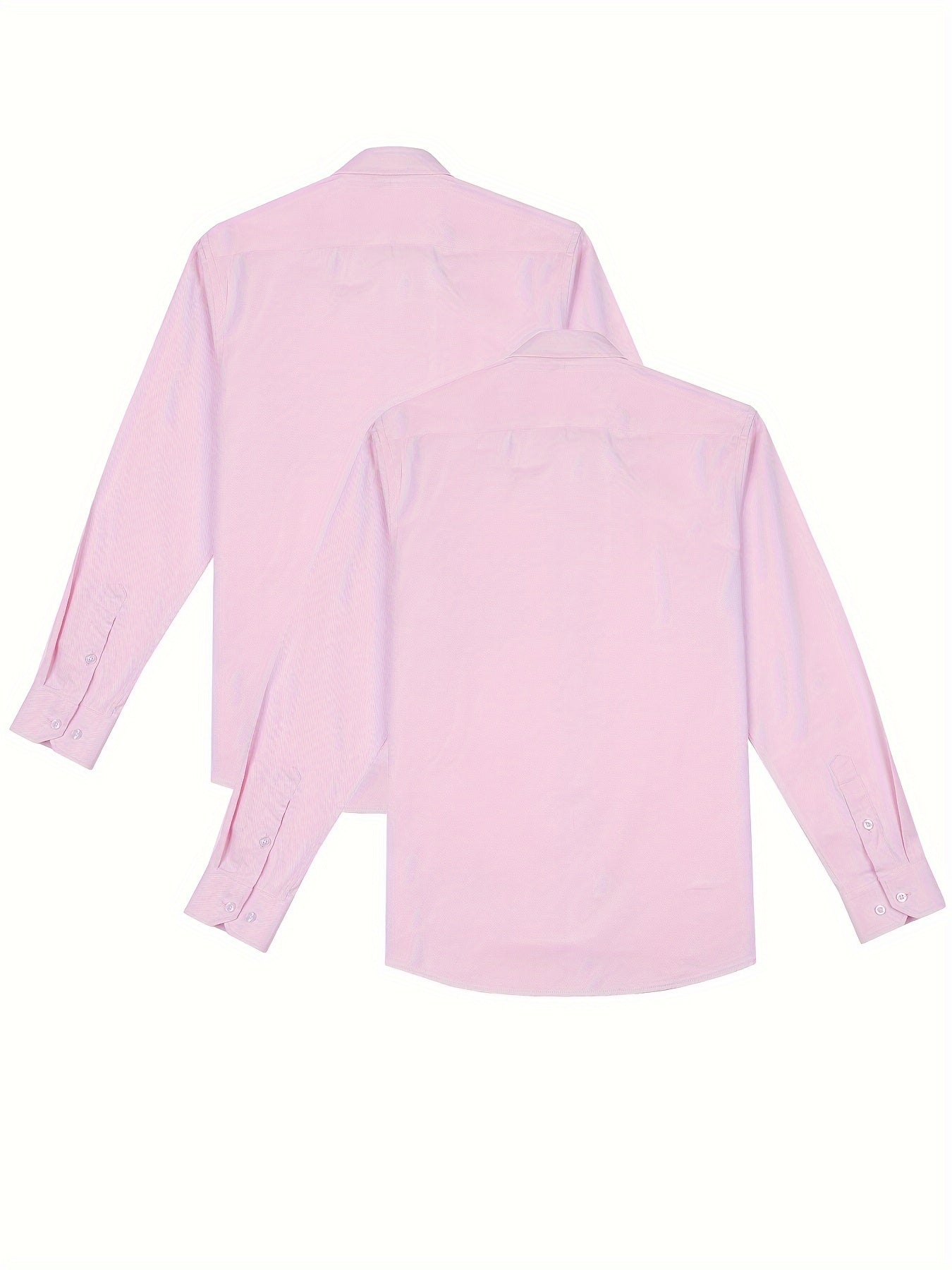 Men's Solid Color Long Sleeve Cotton Blend Shirt for Business Casual