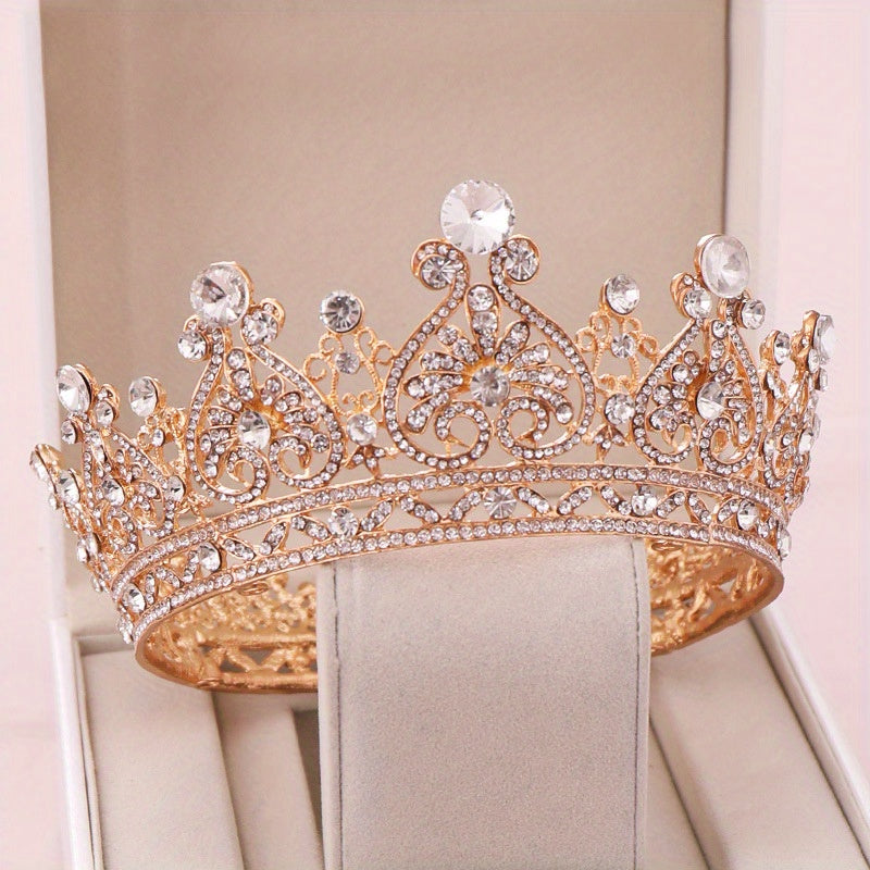 Women's Tiara Crown with Baroque Crystal Faux Pearls for Weddings and Bridal Parties