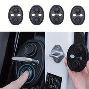 Silicone Car Door Lock Protection Pads Scratch-Resistant Door Threshold Covers Black