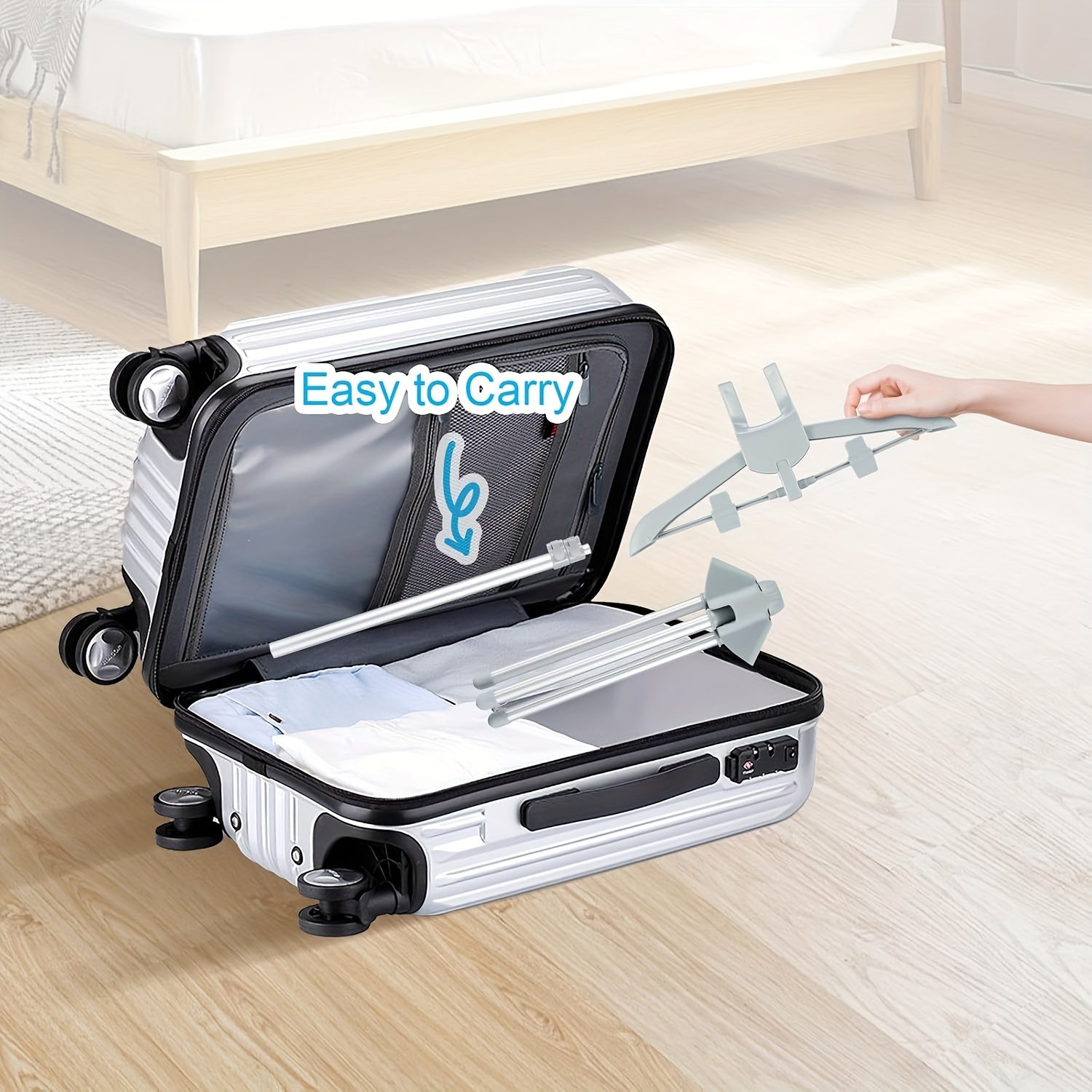 Adjustable Floor Ironing Rack with Foldable Design and Telescopic Aluminum