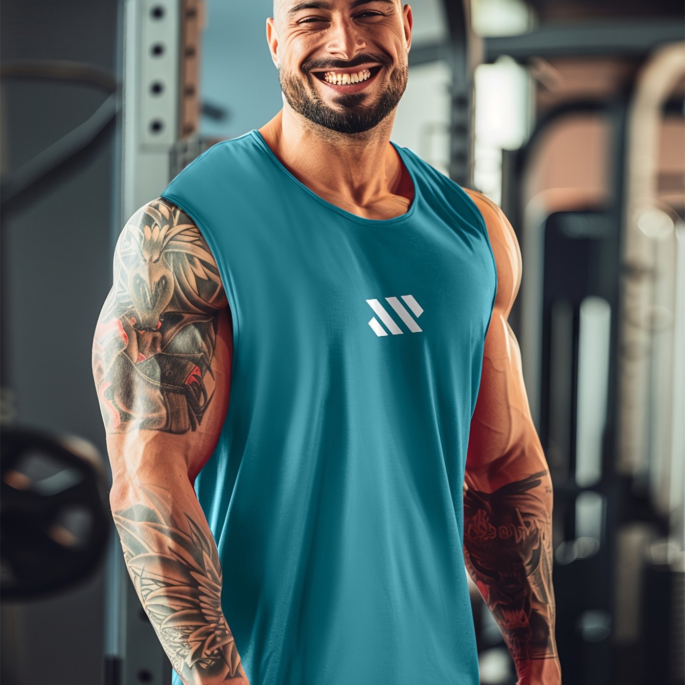 Men's Sleeveless Tank Top with Stripe Pattern Quick Dry Summer Fitness Outdoor Running