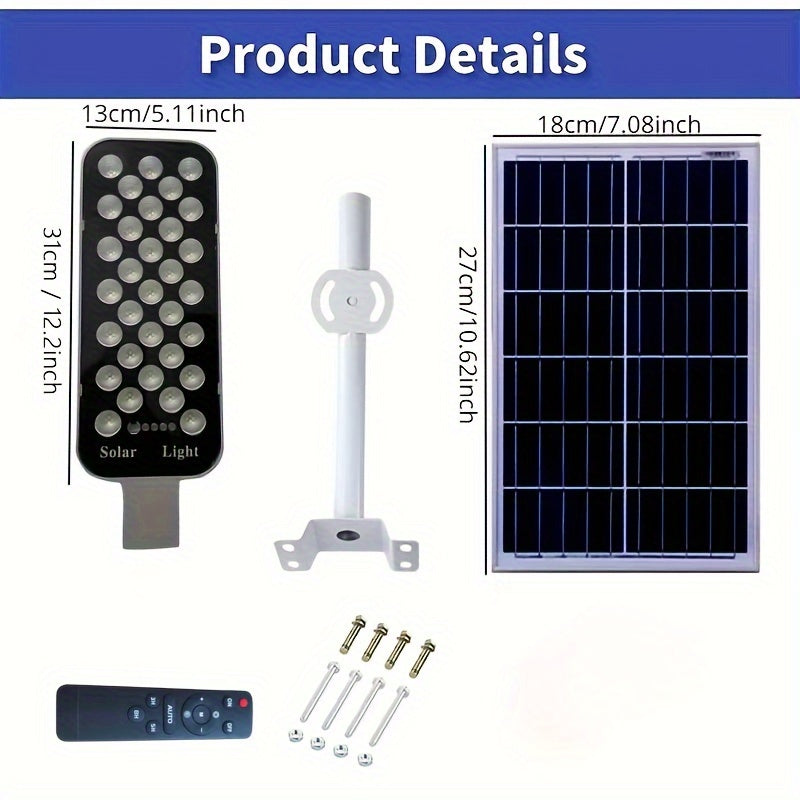 Solar Outdoor Solar Street Light with Remote Control for Garden Garage Terrace House