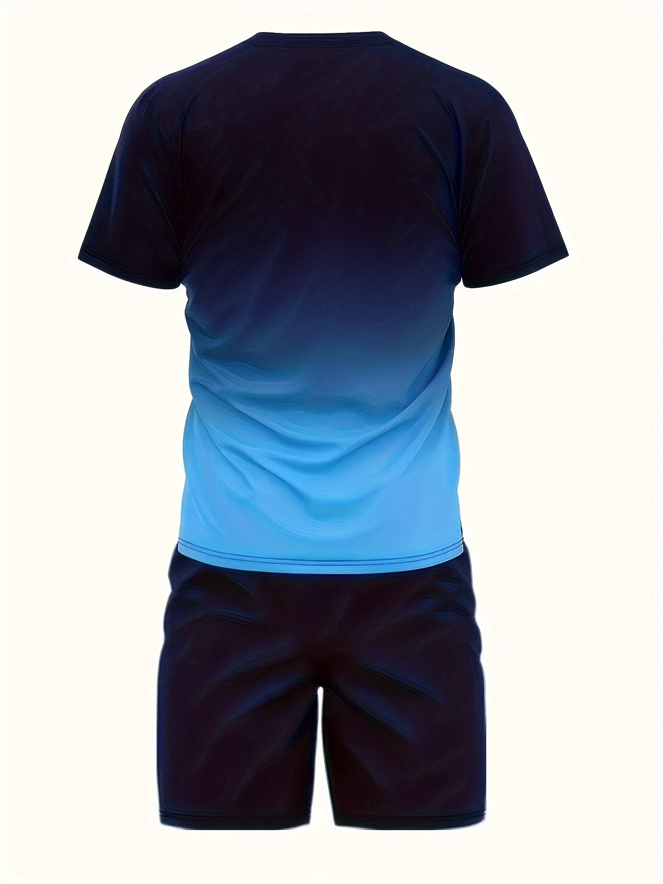 Men's Gradient Color Sports Suit with "King" Print Polyester Spandex Casual Outdoor Wear