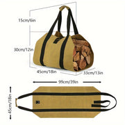 Portable Firewood Carrier Bag Oxford Cloth with Zipper and Handle for Camping and BBQ