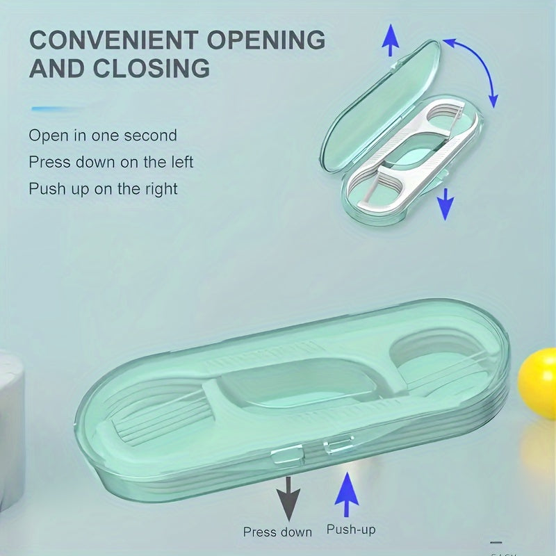 10 dona Floss Dispenser Pack Tish tozalovchi portativ gigienik anti-slid yashil