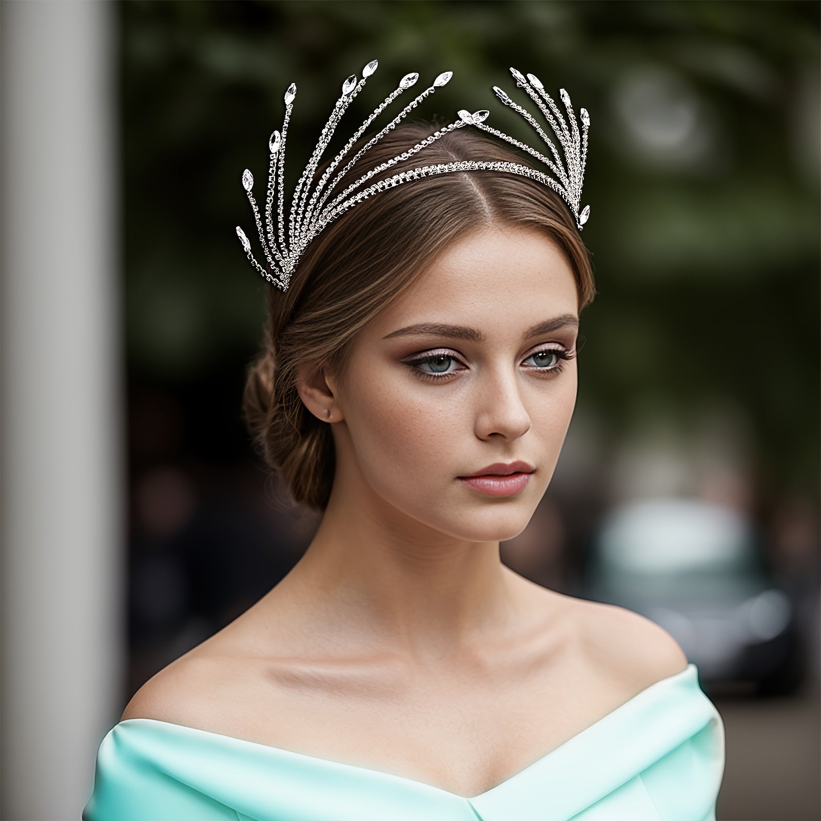 Toʻylar va maxsus tadbirlar uchun rhinestone toʻy tiara soch aksessuari