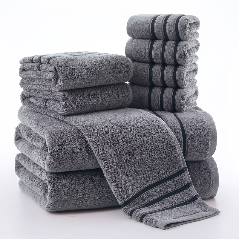 Set of 8 Cotton Towels Bath Hand Face Assorted Sizes Home Bathroom Accessories