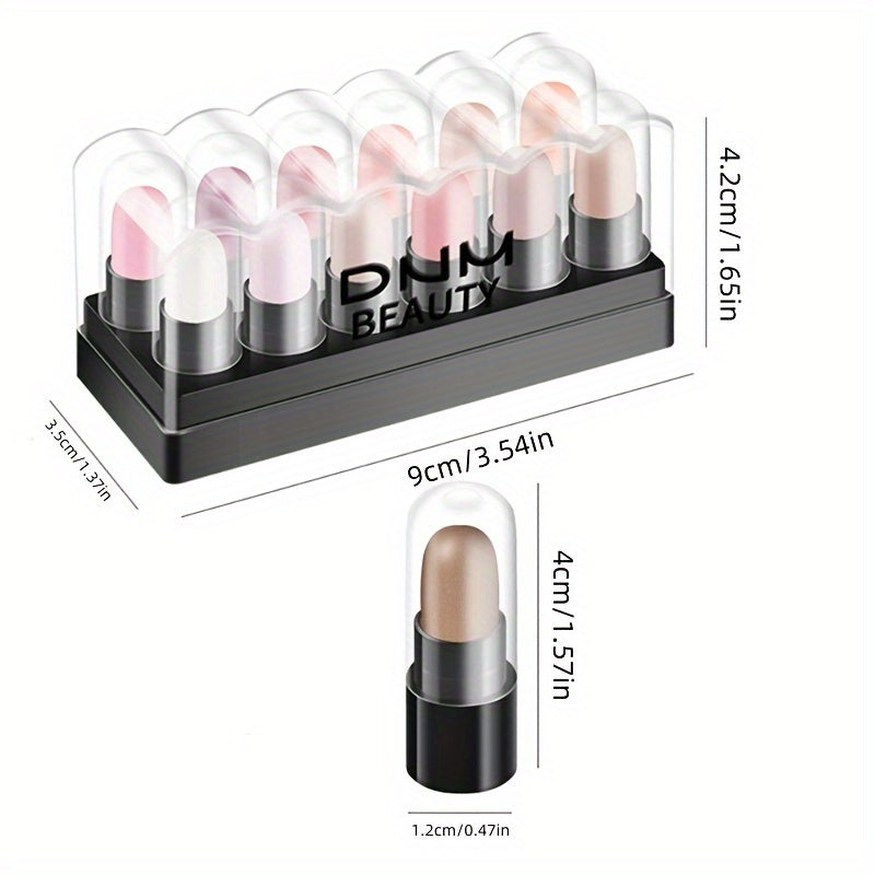 Women Long-Lasting 12-Color Eyeshadow Pen Set Bright Glitter Highlight Sticks