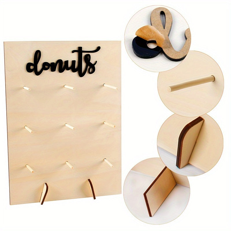 Rustic Wood Donut Holder for Weddings and Parties, Candy Buffet Display
