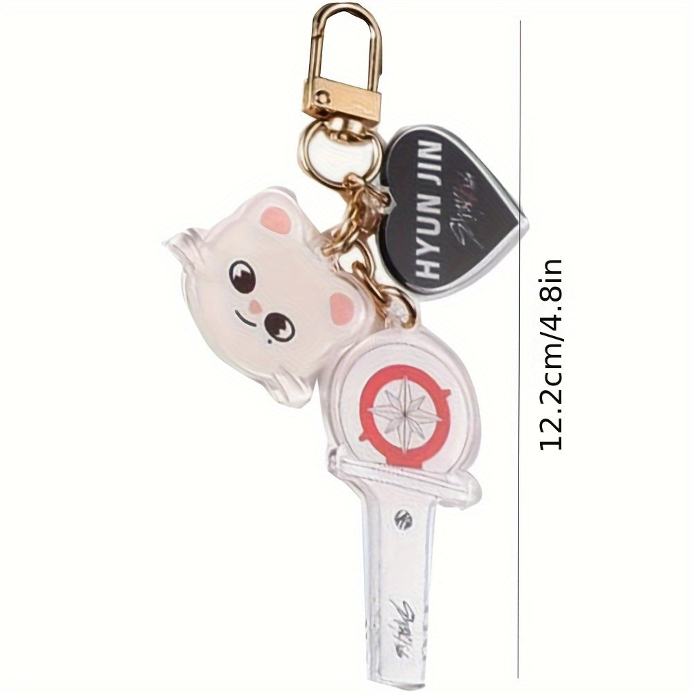 Acrylic Keychain Set Heart and Cartoon Charms for Bags and Backpacks Gift for Women