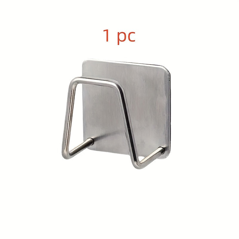 Stainless Steel Sponge Holder Set of 4 - Bardoshli, Suvga chidamli va Chiriyotgan, Oshxona, Yotoqxonalar va Ofislar uchun devorga o'rnatilgan dizayn - Oshxona yuvinish joyi uchun quvvatli quriydigan drenaj rack va qulf bilan, cho'tka saqlash uchun