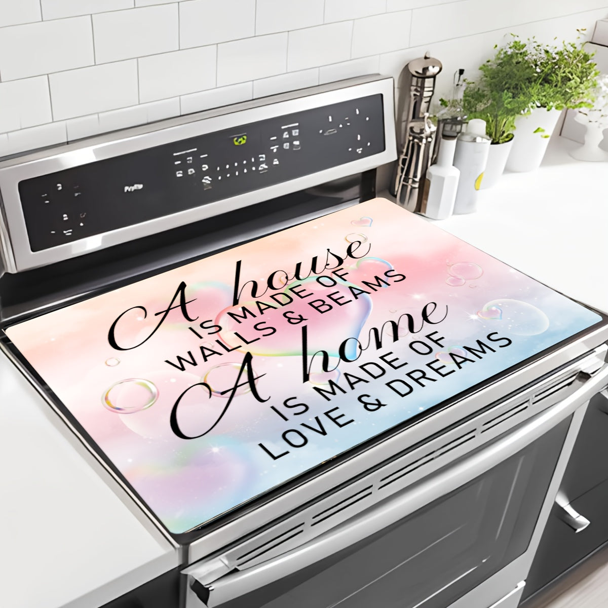 Katta Hajmdagi Tez Quriydigan Diatom Loyidan Yasalgan Pishirish Qopqog'i - Sevgi Bilan To'lgan Sirpanmaydigan Stol Matosi Elektr Stovlar va Qahva Mashinalari Uchun | Changdan himoyalangan va suv o'tkazmaydigan oshxona drenaj pad, uy oshxona bezaklari