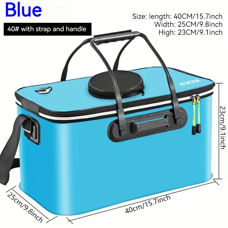 Waterproof EVA Fishing Gear Bag with Collapsible Live Fish Bucket and Tackle Storage