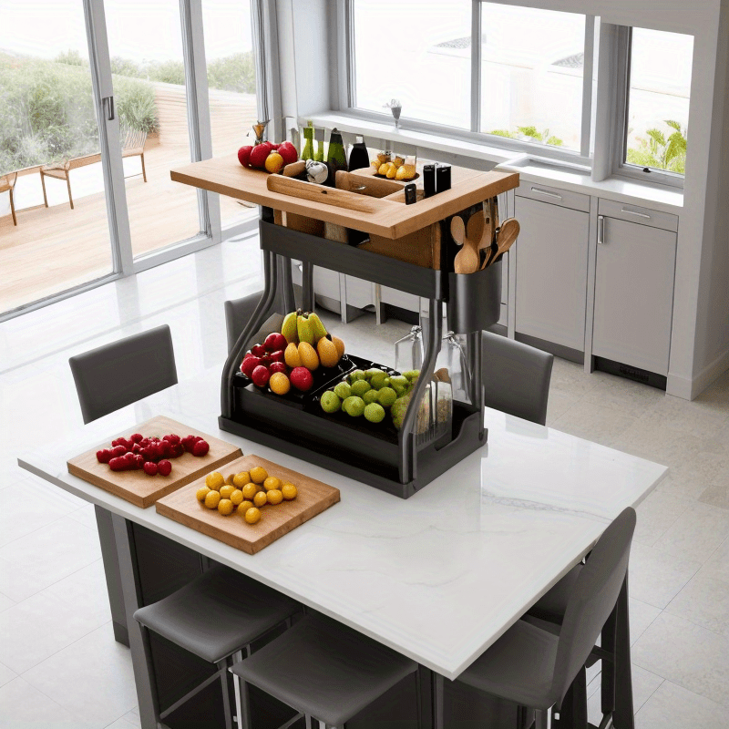 Многофункциональный кухонный органайзер для хранения на столешнице и полу