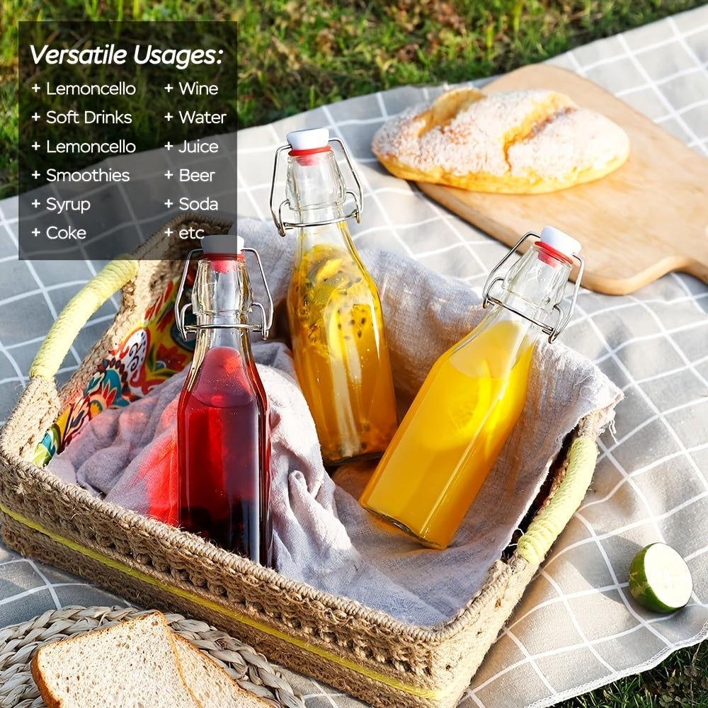 Botellas de vidrio de 8 oz con tapas de cierre hermético para bebidas caseras y aceites infusionados