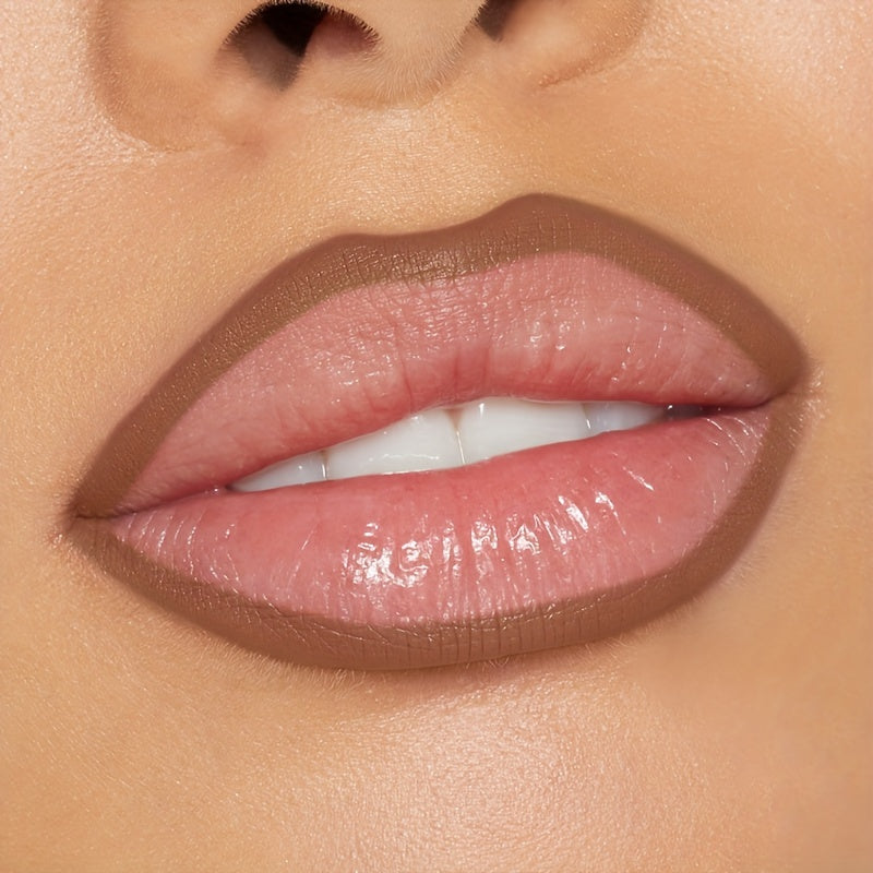 Set de lápiz labial mate y perfilador de labios para mujer, 12 colores nude berry, de larga duración