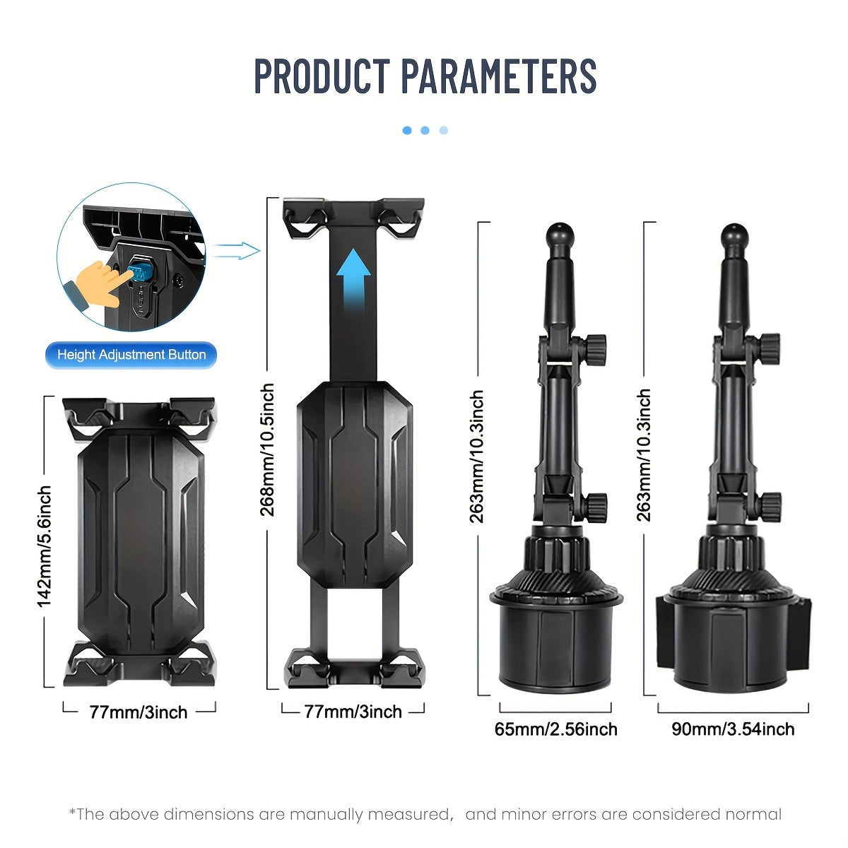 Car Tablet and Phone Mount Adjustable Holder for Most 10-36cm Devices