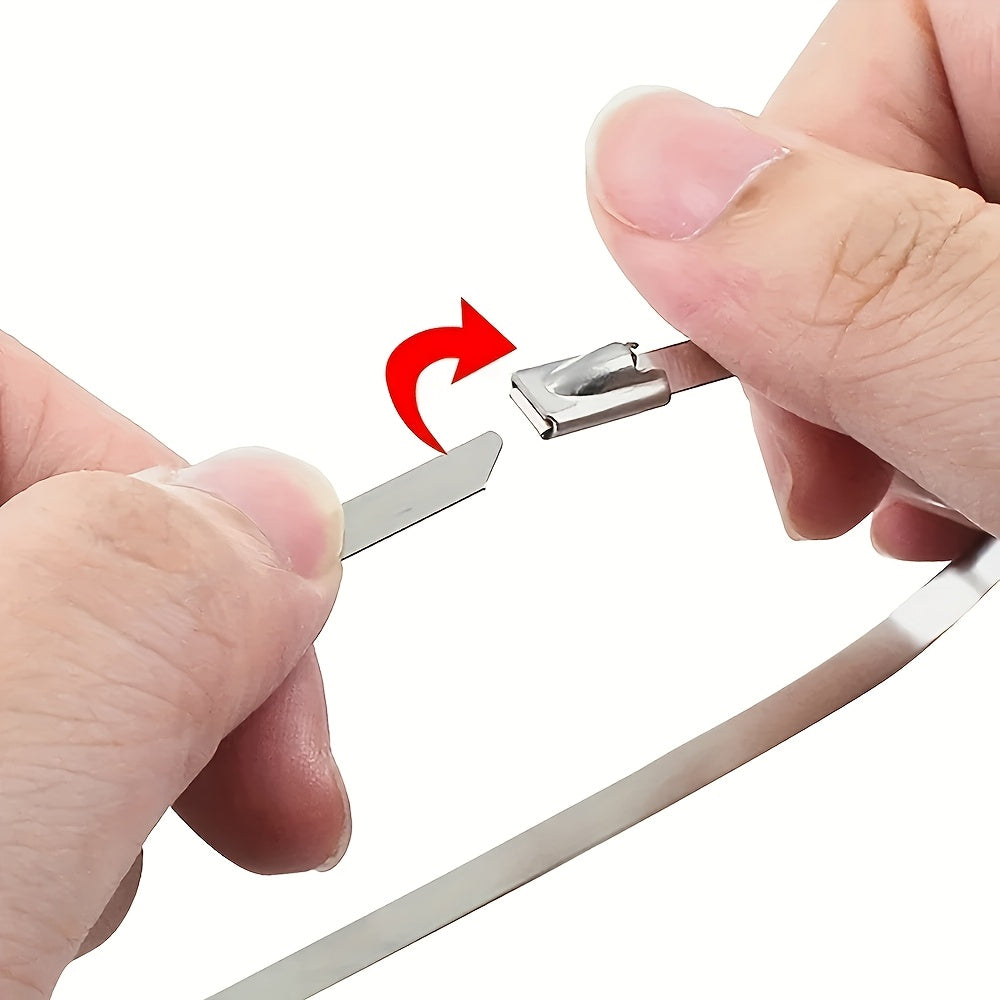 Rollo de bridas de acero inoxidable negro para todos los tamaños, duraderas, de alambre de metal 304