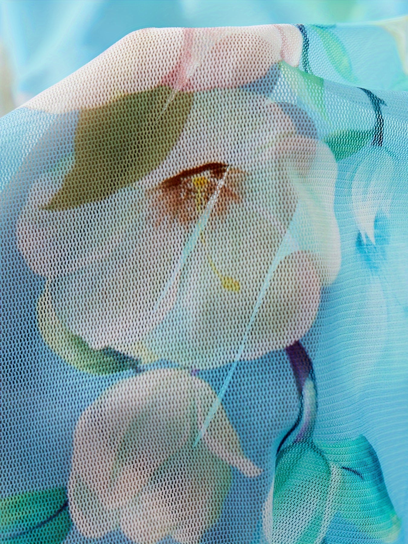 Women's Floral Print Sleepwear Set with Ruffle Hem and Adjustable Straps Includes Nightdress and Thong