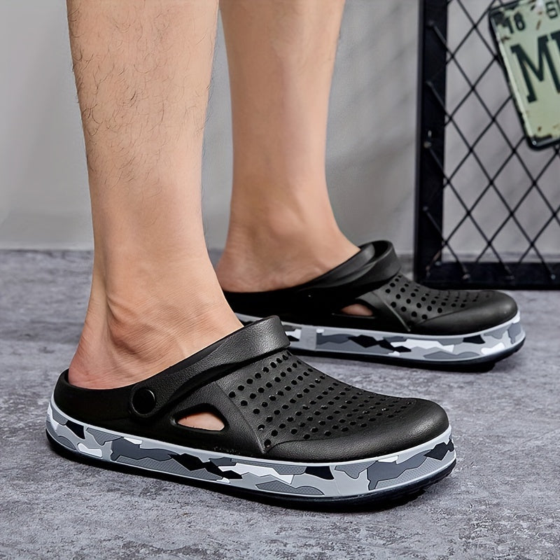 Men's Breathable Fabric Slip-On Clogs for Spring and Summer Non-Slip Casual Shoes