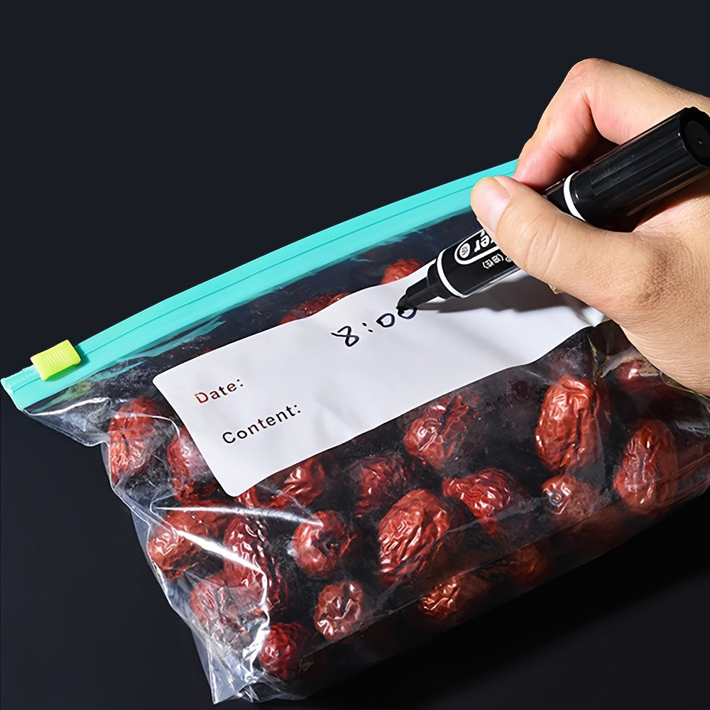 10 Transparent PE Storage Bags with Sliding Rope Seal for Food Refrigerator Freezer