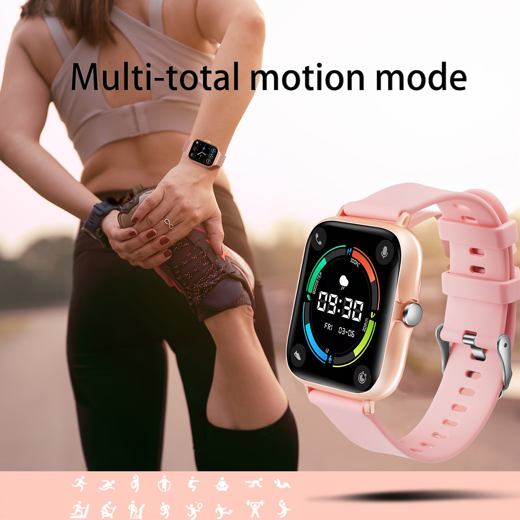 Smart Watch for Men and Women 4.34cm Metal Body Fitness Tracking Calls Music Control Compatible with iPhone Android