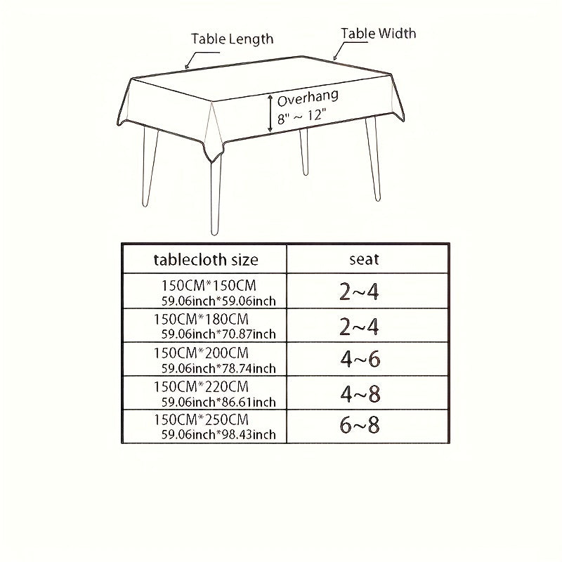 Beige Crochet Tablecloth with Tassels for Home and Party Table Settings